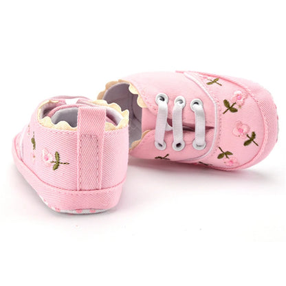 Baby Girl Shoes White Lace Floral Embroidered Soft Shoes Prewalker Walking Toddler Kids Shoes First Walker