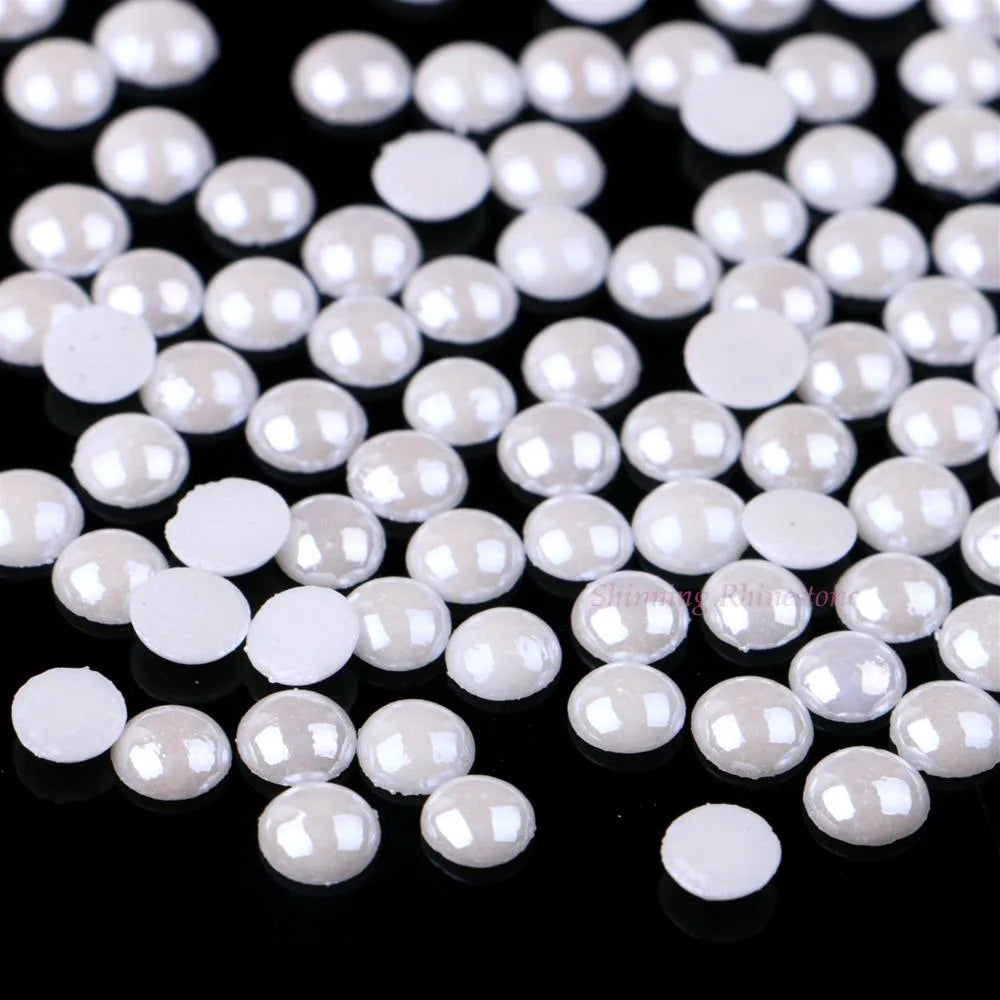 Ceramic Hotfix Rhinestone 3mm to 10mm Flatback Polymer Clay Hot Fix Strass Stones Iron-On White Color