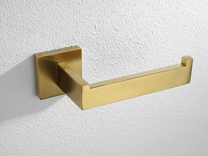 Gold Brushed Bathroom Accessories Hardware Towel Bar Rail Toilet Paper Holder Towel Rack Hook Soap Dish Toilet Brush
