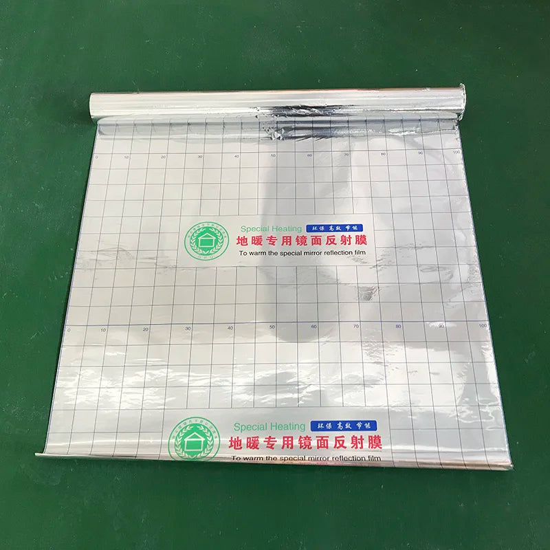 0.06mm Aluminum Foil Insulation Mirror Reflection Film for Underfloor Heating Home Warming Energy Saving