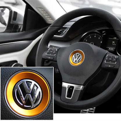 Ceyes Car Styling Steering Wheel Emblem Decorative Circle Ring Accessories Case For Volkswagen VW Golf 5 Polo Jetta Mk6 Covers