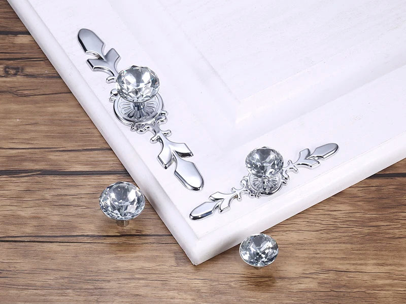 KAK Luxury Diamond Crystal Handles Shoebox Cabinet Handles Closet Door  Drawer Knobs Wardrobe Pulls Pullers With Screws Hardware