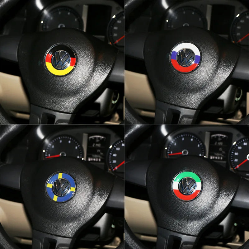 Ceyes Car Styling Steering Wheel Emblem Decorative Circle Ring Accessories Case For Volkswagen VW Golf 5 Polo Jetta Mk6 Covers