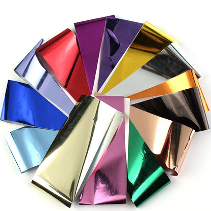 16Pc Holographic Nail Foil Set Starry Transfer 20*4cm Sticker Laser Flowers Leopard Mix Design Decal DIY Nail Art Decoration