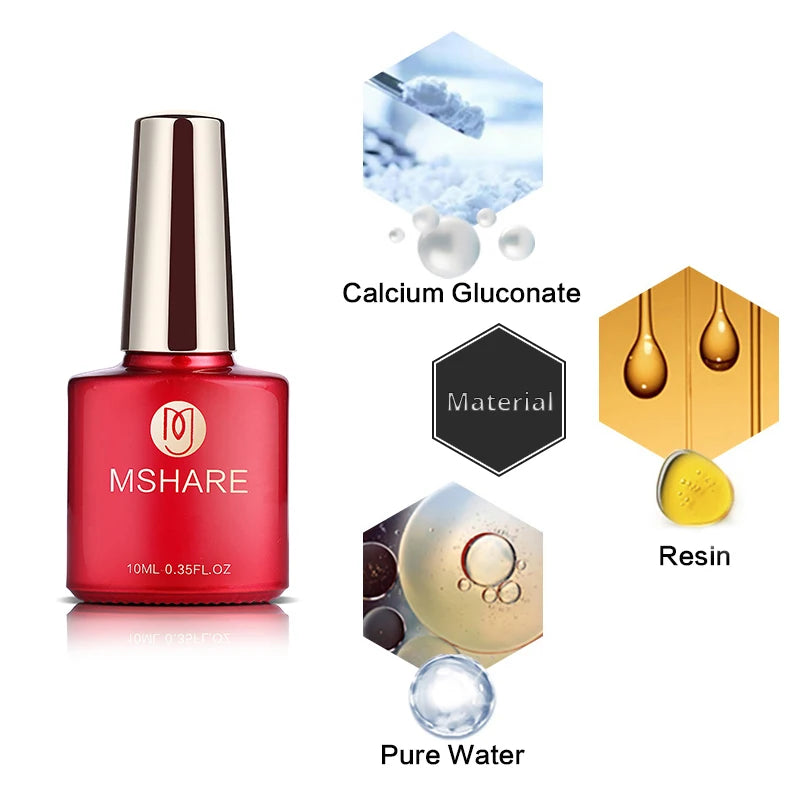 MSHARE Milk Milky White Base Gel Polish Camouflage Color Rubber Base Nail Base Coat 10ml