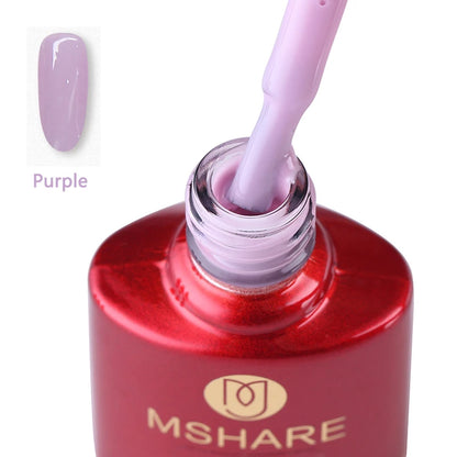 MSHARE Milk Milky White Base Gel Polish Camouflage Color Rubber Base Nail Base Coat 10ml