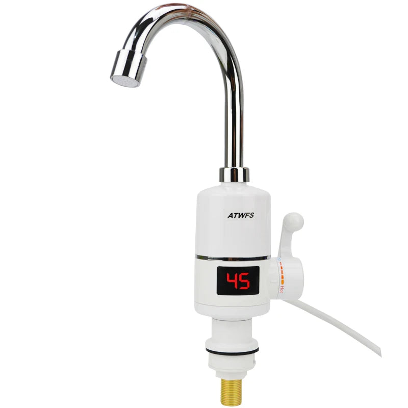 ATWFS Tankless Electric Newest Water Heater Kitchen Instant Hot Water Tap Heater Water Faucet Instantaneous Heater3000w