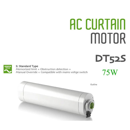 Dooya DT52S Electric Curtain Motor,Smart Home Motorized 75W 4 Wire Strong Motor,Work with Fibaro Controllers and Fibaro Network