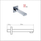 BECOLA Wall Mounted Faucet Spout Square and Round Brass Chrome/Black Spouts Waterfall Shower Faucet Accessories