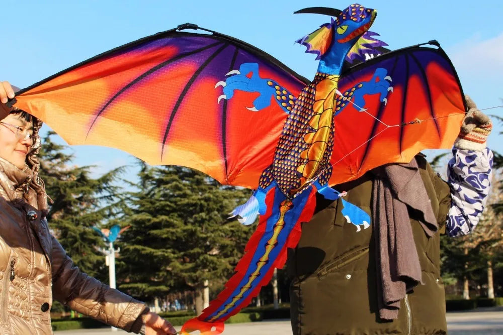 New High Quality Classical Dragon Kite 140cm x 120cm Single Line With Tail With Handle and String  Good Flying Kites From Hengda