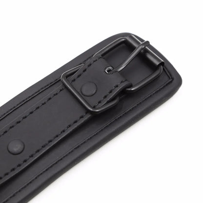 Thierry PU Leather SM Products Wrist Cuffs & Ankle Cuffs & Neck Collar Set, BDSM Bondage Sex Toys, Hancuffs Cosplay Accessories