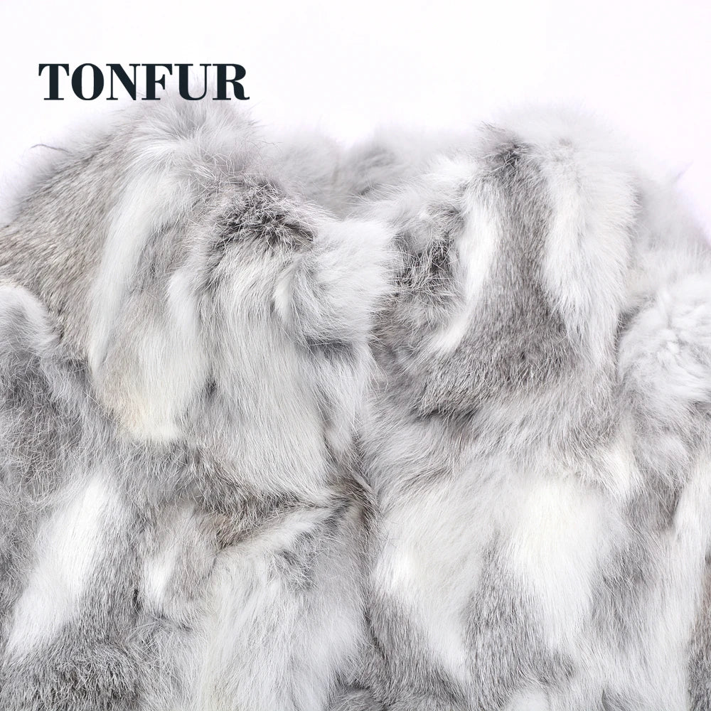 New Arrival Standard Collar Vintage Customize Real Whole Rabbit Fur Coat For Women Female M-5XL Mandarin Collar Jacket WSR257