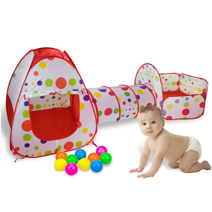 IMBABY 3 In 1 Children Balls Pool Toys Tent Crawling Tunnel Foldable Baby Ballon Playpen Kids Tent Ball Pit Baby Playground
