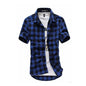 Red And Black Plaid Shirt Men Shirts 2026 New Summer Fashion Chemise Homme Mens Checkered Shirts Short Sleeve Shirt Men Blouse