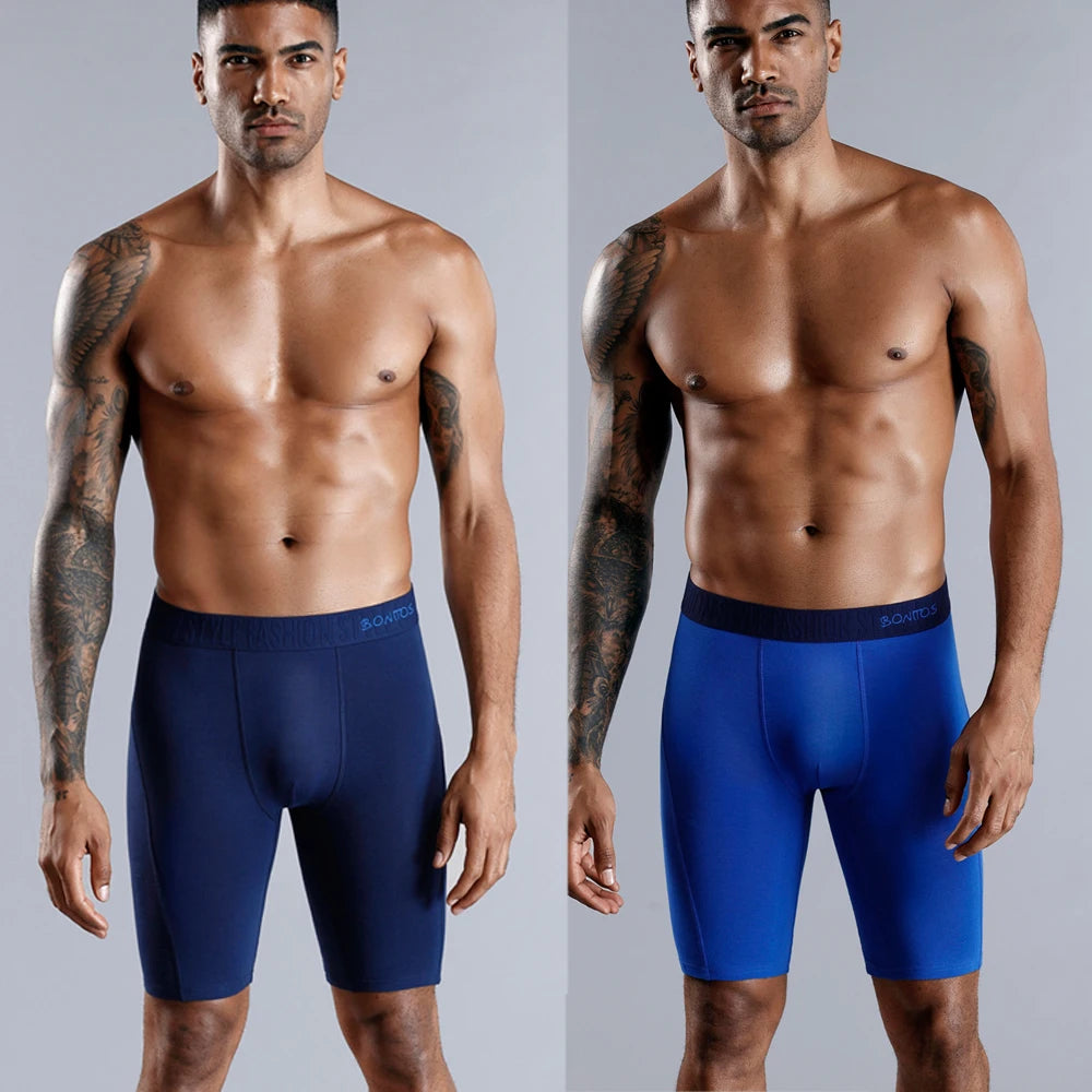 BONITOS Men Boxers Long Leg Man Underwear Soft Men Underpants Natural Cotton Sexy Boxer Shorts Top Brand Long Men's Panties