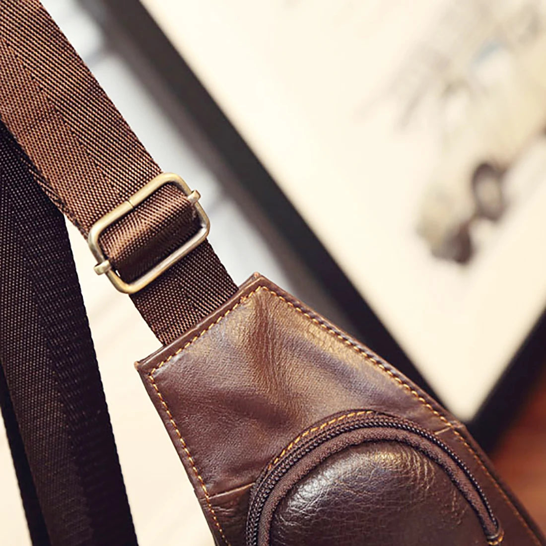 Men Cross Body Shoulder Sling Backpack Chest Bag Pouch Genuine Leather Casual Travel Retro Male Crossbody Messenger Side Bags