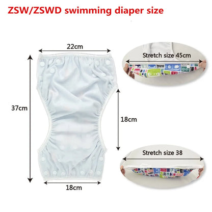 U Pick Alvababy Big Size Swim Diaper Swimsuit Cool Fashion Reusable Swim Nappy for Babies 0-3 years Old