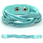 XQNI New Fashion Crystal Bangle Leather Bracelets European Style Adjustable Rhinestone Classic Charm Bracelets For Women Jewelry