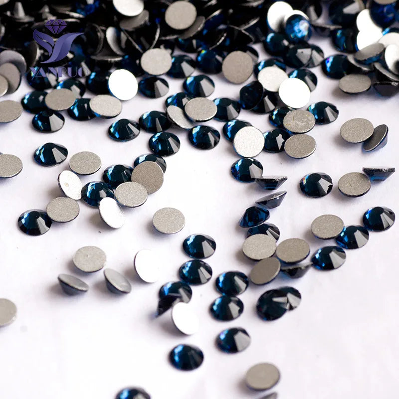 YANRUO 2058NoHF All Color SS16-SS30 Non Hot Fix Sewing Rhinestones Glass Crystal 3D Nail Art Rhinestones For Dress Clothes