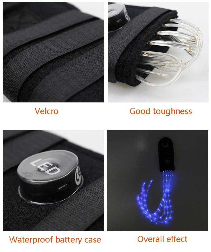 LED Horse Tail Trappings Night Riding Safe Equestrian Flashing Light Bar Harness Equipment Outdoor Sports Horse Tail Decor