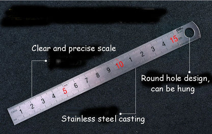 15cm Stainless Steel Measuring Ruler Students Stationery Art Drawing Straight Ruler Designer Engineer Clear Scale Painting Ruler