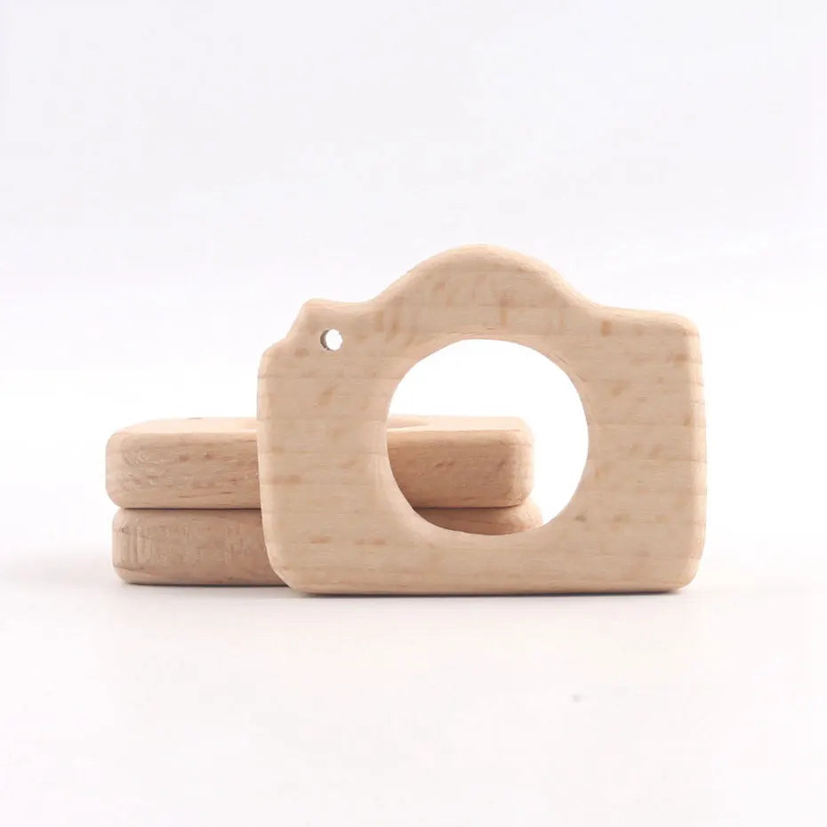 10pc Wooden Teether Animals Beech Teething Grasping Wooden Animal Toy Rodent Baby Teether Pendant DIY  Pacifier Chain Kids Goods