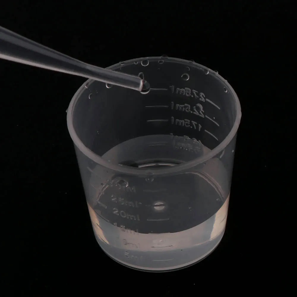 20pc 30ml Clear Plastic Liquid Measuring Cups Graduaeted Laboratory Test Cylinder With Scales For Resin Silicone Mold Tool