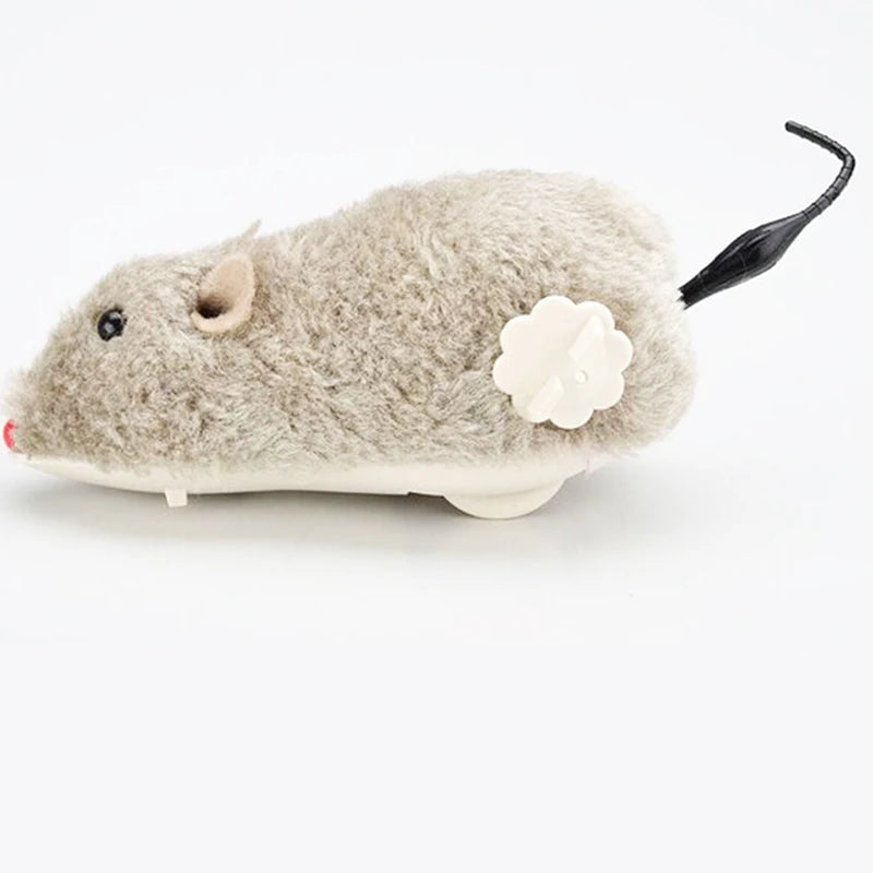 Wireless Winding Mechanism Mouse Toy for Cats and Dogs, Pet Trick Playing Toy, Plush Rat, Mechanical Motion Rats