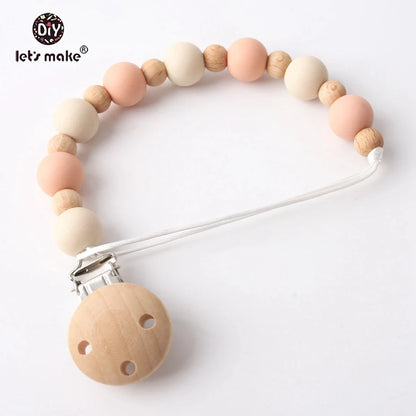 Let's Make 100Pcs Wooden Teether Chewable 8-20mm Round Beads Ecofriendly Unfinished Beech Beads DIY Craft Wooden Gift