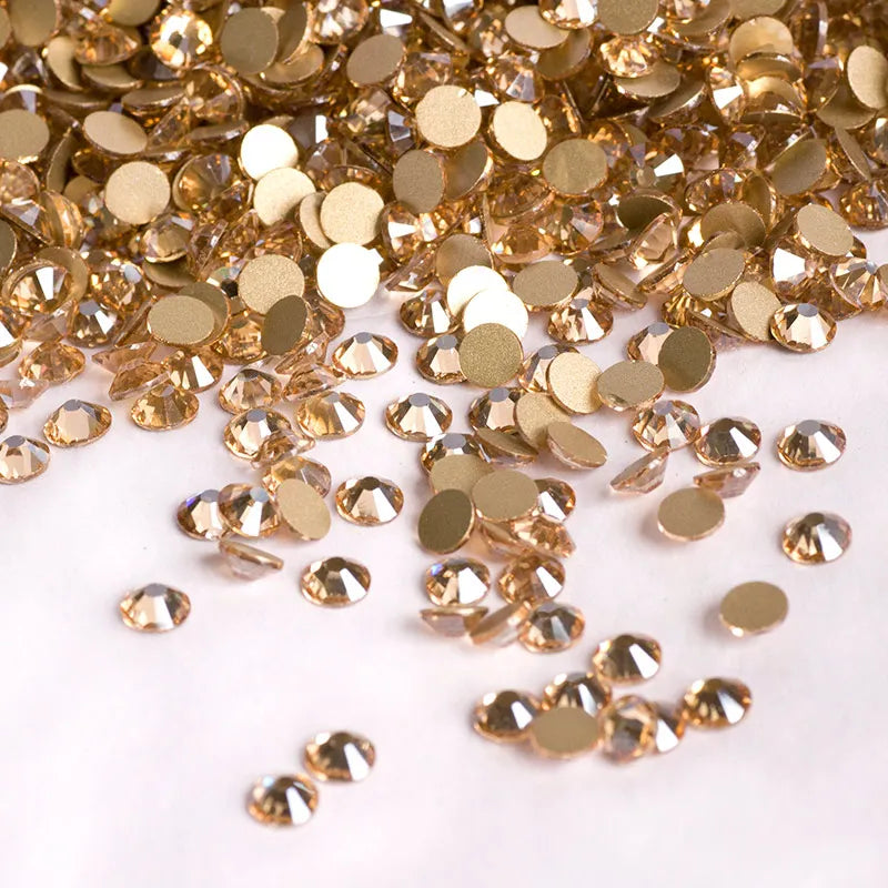YANRUO 2058NoHF All Color SS16-SS30 Non Hot Fix Sewing Rhinestones Glass Crystal 3D Nail Art Rhinestones For Dress Clothes