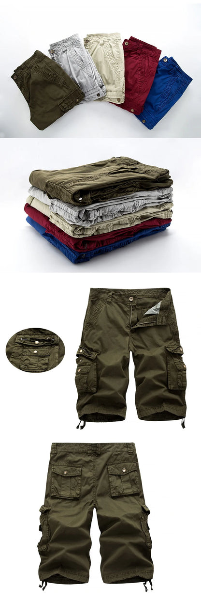 Cotton Cargo Shorts Men  Summer Men Army Military Tactical Homme Shorts Male Casual Streetwear Multi-Pocket Cargo Shorts