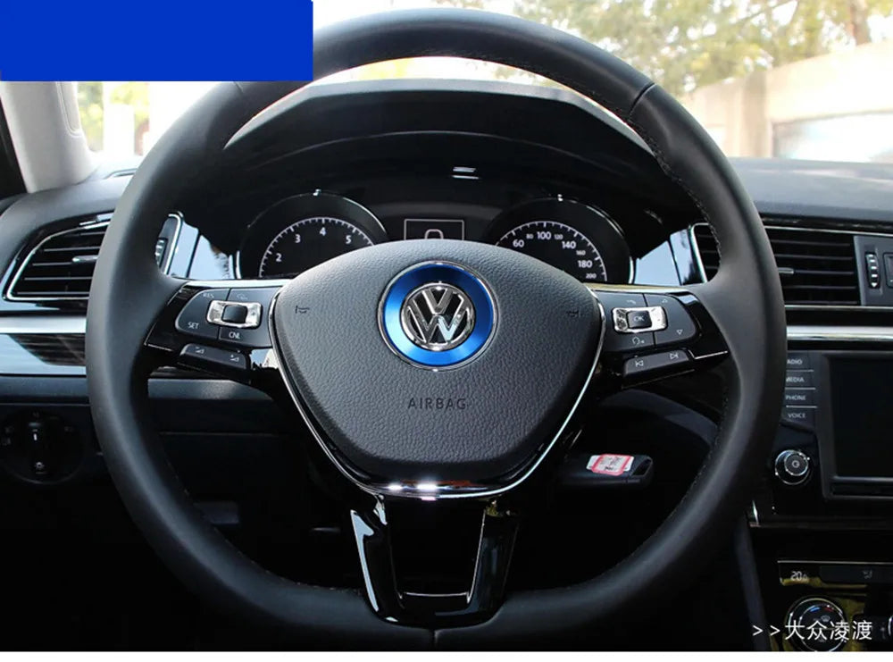 Ceyes Car Styling Steering Wheel Emblem Decorative Circle Ring Accessories Case For Volkswagen VW Golf 5 Polo Jetta Mk6 Covers