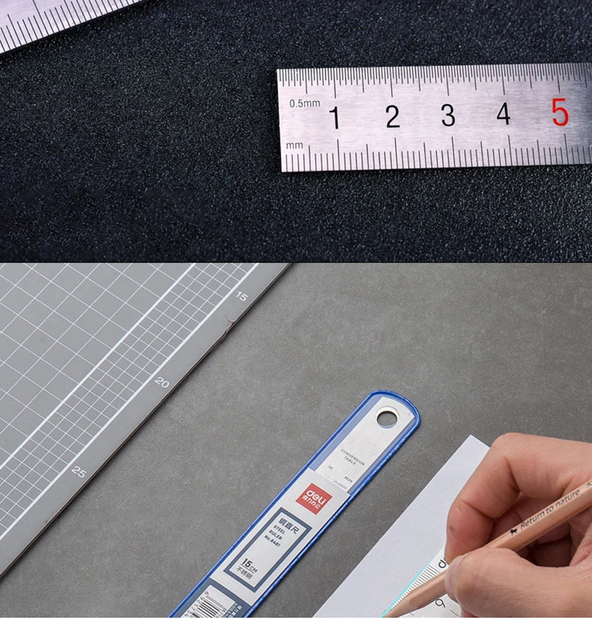 15cm Stainless Steel Measuring Ruler Students Stationery Art Drawing Straight Ruler Designer Engineer Clear Scale Painting Ruler