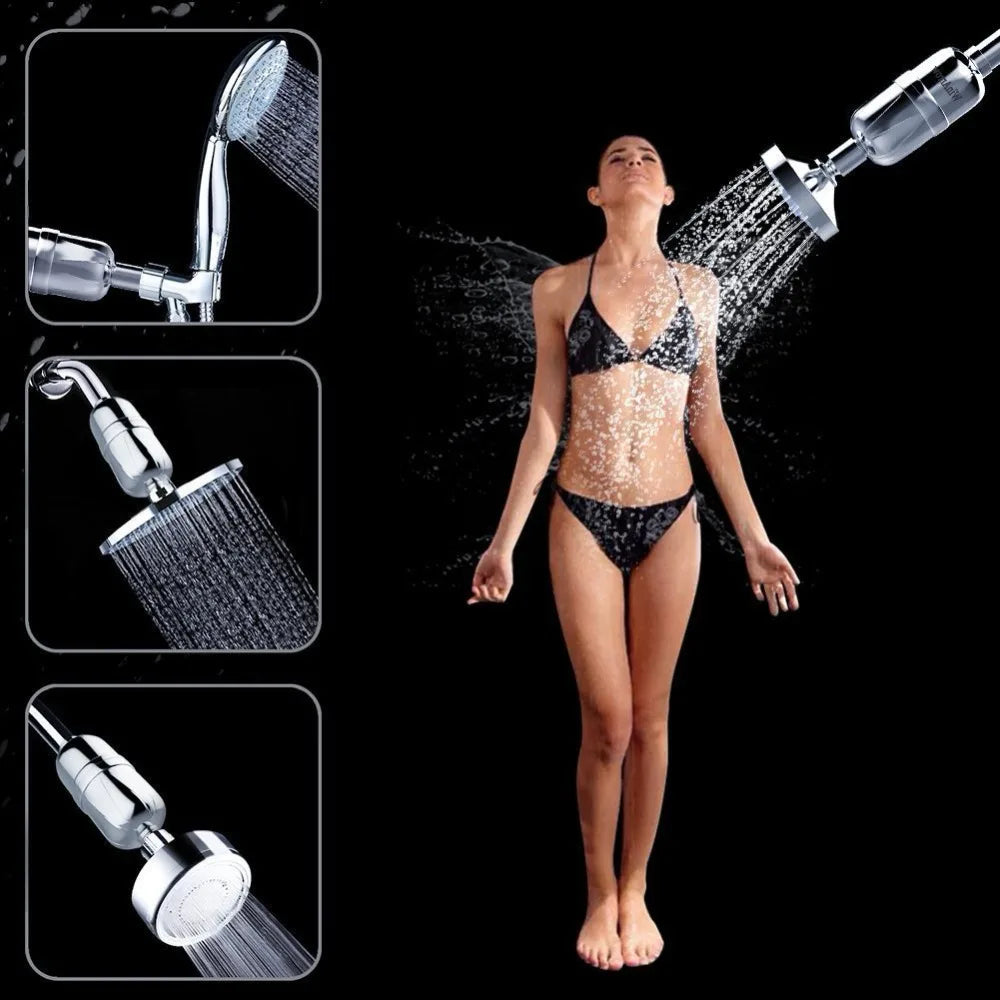In-line bathroom Shower Filter bathing Level 8 filtering water purifier water treatment Health softener Chlorine Removal Home