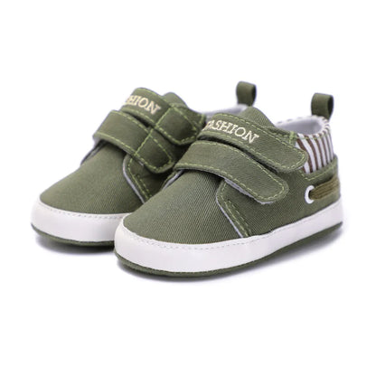 Infant Babies Boys Girls Shoes Soft Sole Canvas Solid Footwear For Newborns Toddler Crib Moccasins Letter Print Anti-Slip Shoes