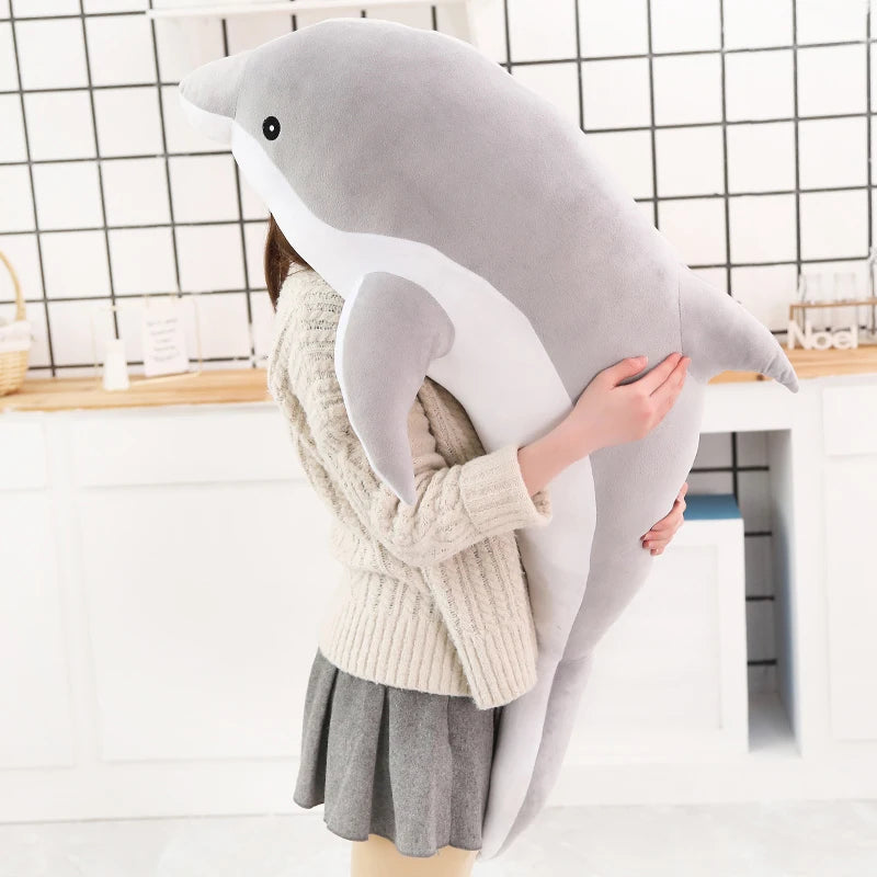 30-160CM Lovely Soft Dolphin Plush Toy Plush Cloth Doll Cotton Animal Nap Pillow Creative Children's Toys Birthday Gift Girl