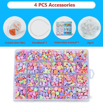 550-700PCS DIY Colorful Acrylic Beads Girls Puzzle Toy Jewelry Necklace Bracelet Handmade String Bead Girl Children Making Toys