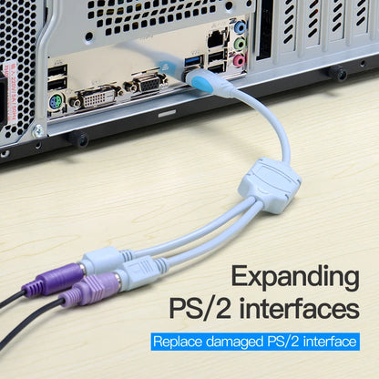 Vention USB to PS2 Converter Cable USB Male to PS/2 Female Adapter USB Extension Cable For Keyboard Mouse Scanner PS2 USB Cable