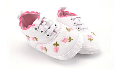 Baby Girl Shoes White Lace Floral Embroidered Soft Shoes Prewalker Walking Toddler Kids Shoes First Walker