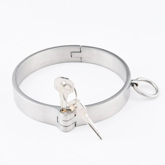 Lockable Collar BDSM 304 Stainless Steel Slave Collar Restraints Choking Ring Slave Bdsm Necklace Bondage Sex Toys For Women Man