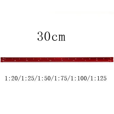 TUTU high quality colorful 15cm aluminum triangular scale ruler aluminum 1:20 - 1:600 alloy metal scale regua desenho H0003