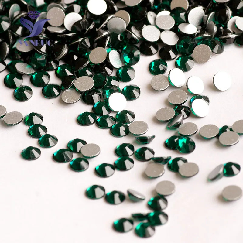 YANRUO 2058NoHF All Color SS16-SS30 Non Hot Fix Sewing Rhinestones Glass Crystal 3D Nail Art Rhinestones For Dress Clothes