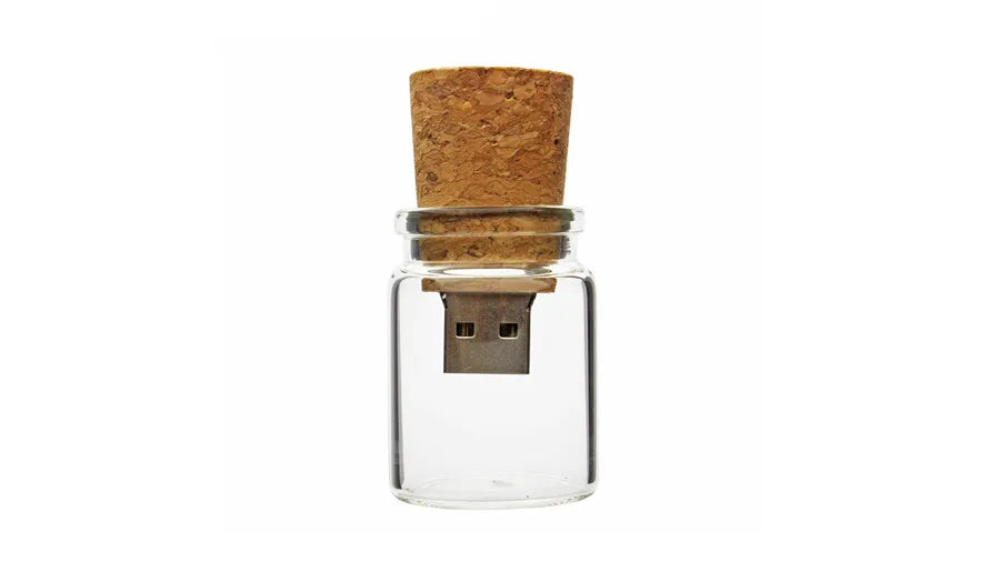 JASTER Glass Drift Bottle With Cork USB Flash Drive (Transparent) Pendrive 4GB 8GB 16GB 32GB 64GB 128GB Fashion Current Gift