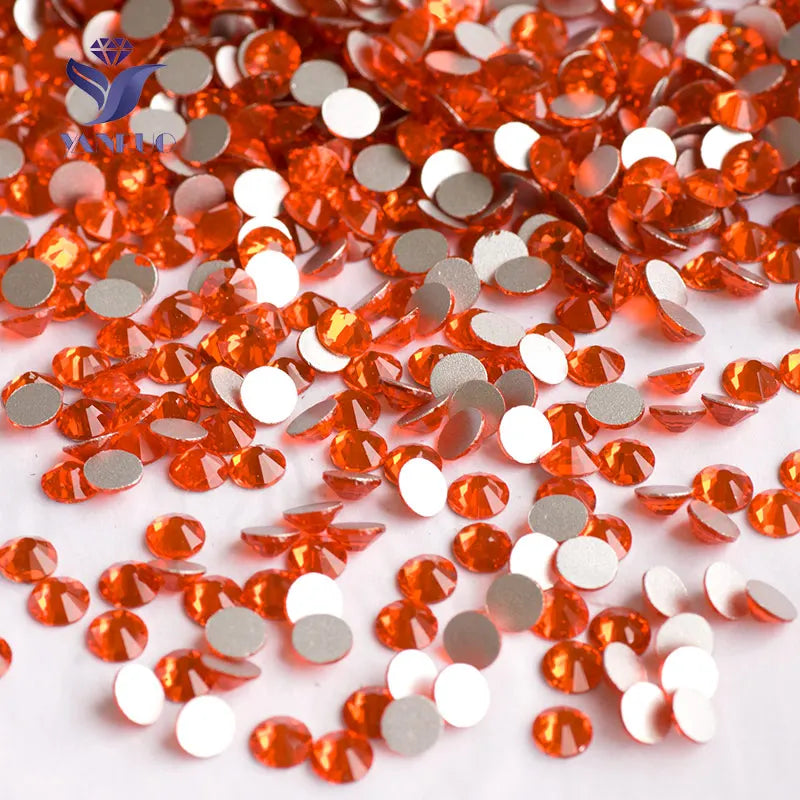 YANRUO 2058NoHF All Color SS16-SS30 Non Hot Fix Sewing Rhinestones Glass Crystal 3D Nail Art Rhinestones For Dress Clothes