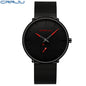 CRRJU New Watches Mens 2019 Man Fashion Simple Stainless Steel Blue Thin Watch For Men Luxury Casual Waterproof Quartz Clock