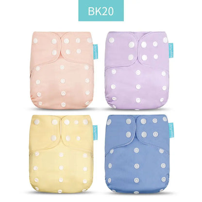 Happyflute New Desig Hot Sale 4Pcs OS Pocket Diaper Washable&Reusable Absorbent Ecological Diaper Cover Adjustable Baby Nappy