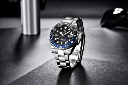 PAGANI DESIGN 2026 40MM Luxury Men GMT Automatic Machinery Watch Ceramic Bezel Jubilee Strap Sapphire Waterproof Watches for men