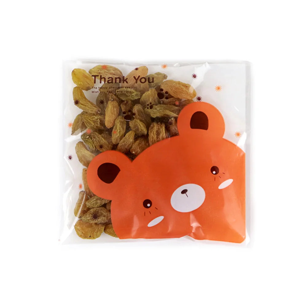 50/100 pcs 10x13cm Opp Self-Stick Transparent Packing Bear Owl Cookie Candy Wedding Birthday Christmas Party Gift Bag Wholesale