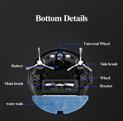 ABIR G20S Robot Vacuum Cleaner,Map Memory,6000Pa Suction,Remote Upgrade, Electric Wet Mop,WIFI APP Smart Floor Washing for Home