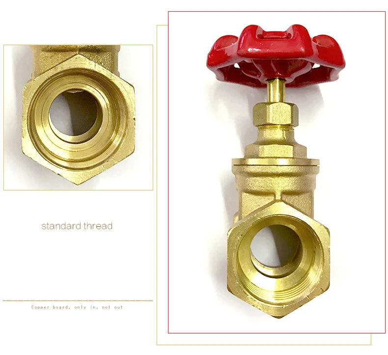 1/2" 3/4" 1" 1-1/4" 1-1/2" 2" inch Brass Gate Valves Water Valve Switch Valve Female Thread Gate Valve